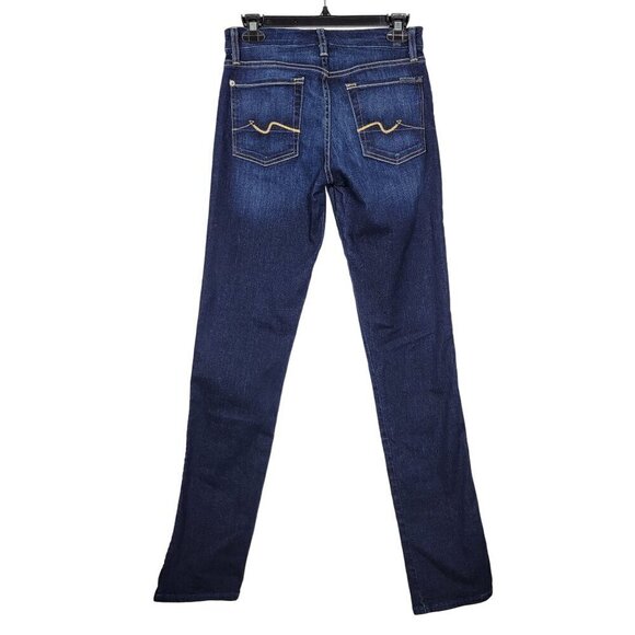 7 For All Mankind Women's Straight Leg Jeans - Indigo - Picture 7 of 13